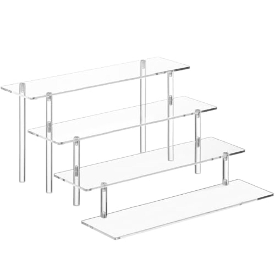 Display Risers Set - 4-poziomowy akrylowy stojak na perfumy, przezroczyste